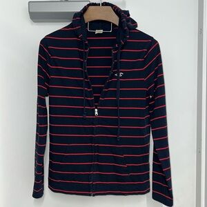 Hollister Men's Small Black/Red Full-Zip Hoodie